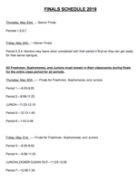 Finals Schedule