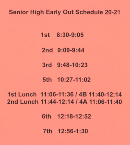 Early Out Schedule